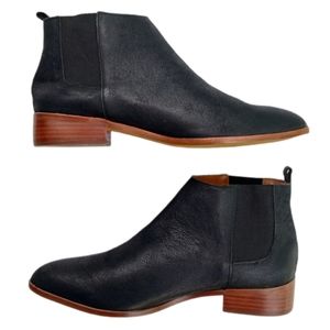 Gap Vegan Leather Low Heel Point Toe Booties Ankle Boots Matte Black Women's 9.5